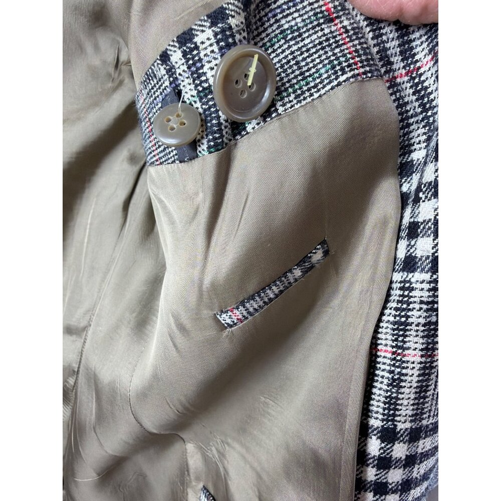 BOSS Hugo Boss Men's 42S Plaid Gray Plaid Wool Blazer Glen Check Sport Coat - Picture 13 of 16